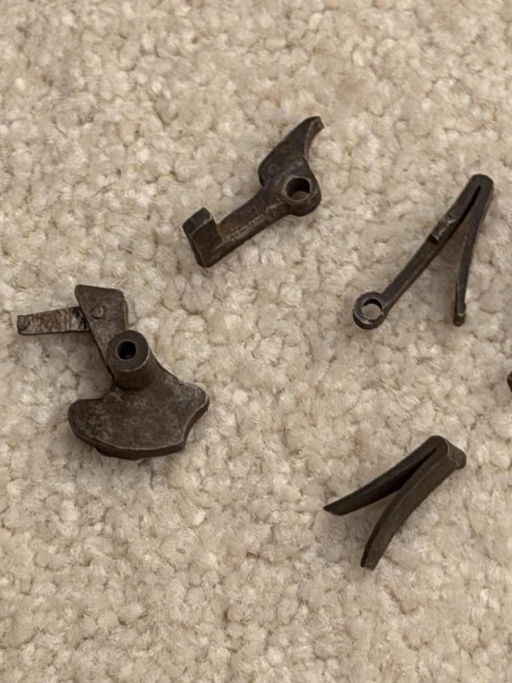 Antique Gun Nipple Canister W/old revolver parts-img-1