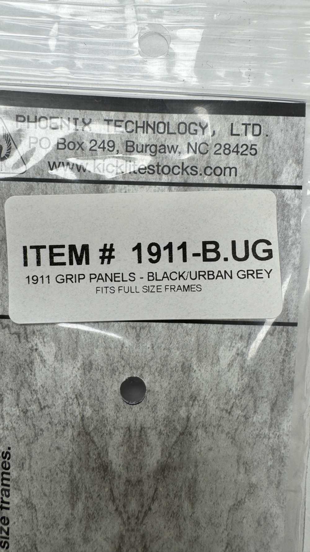 1911 GRIP PANELS, FITS FULL FRAME, BLACK/URBAN GREY, MADE IN USA.-img-1