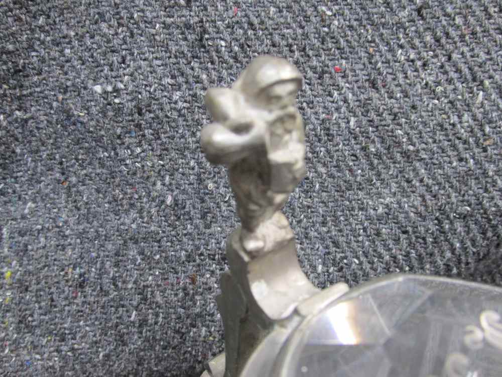 NICE CUT GLASS STEIN WITH MONOGRAMED GLASS/METAL LID & LITTLE MAN-img-3