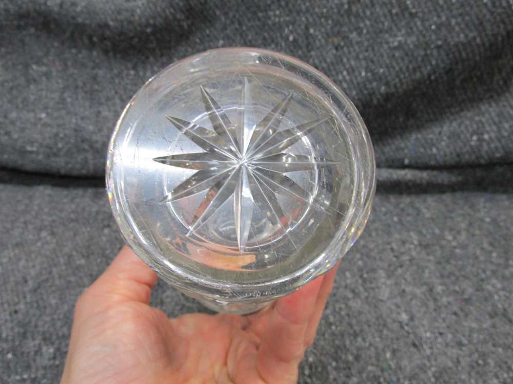 NICE CUT GLASS STEIN WITH MONOGRAMED GLASS/METAL LID & LITTLE MAN-img-10
