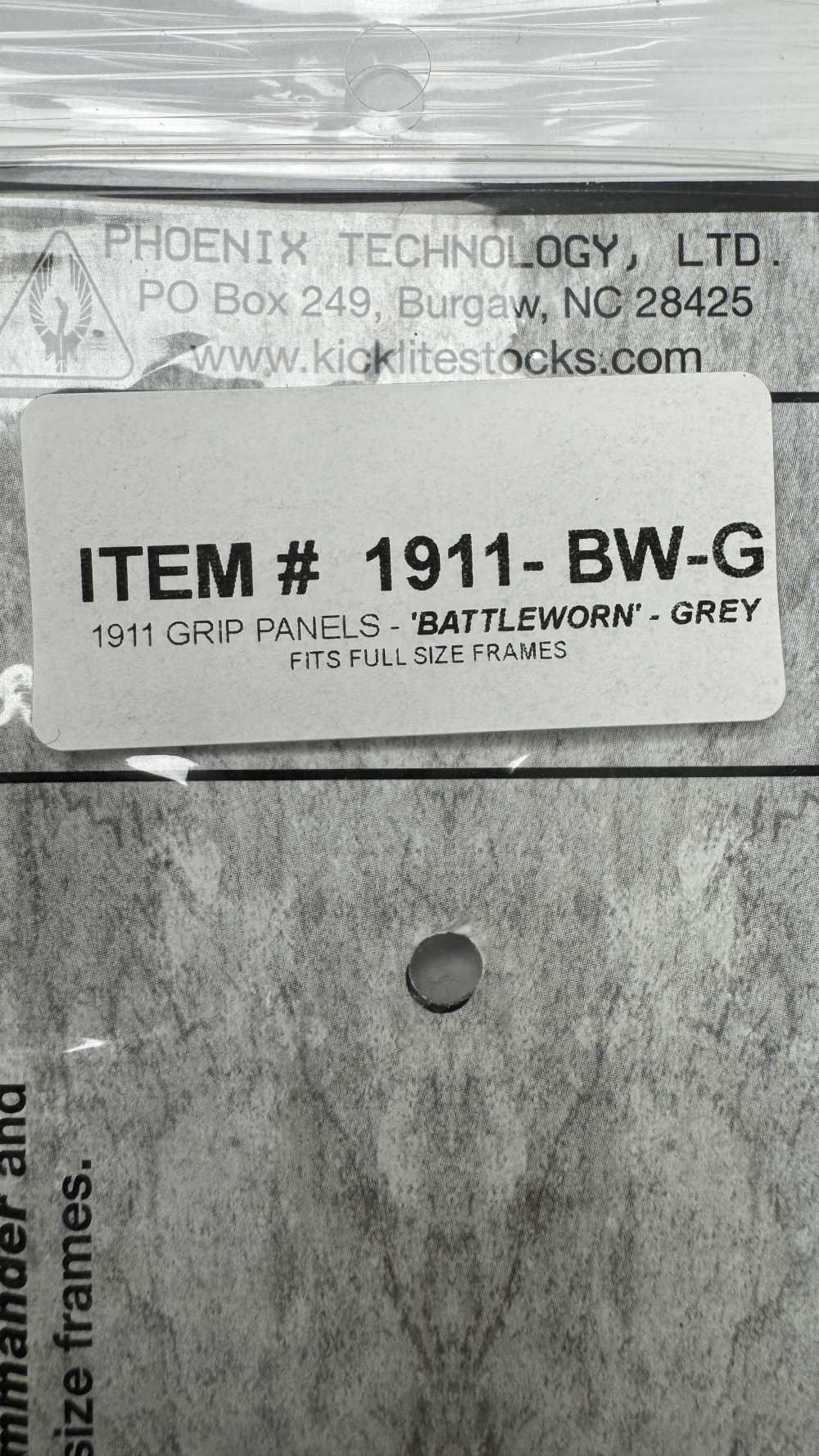 1911 GRIP PANELS, FITS FULL FRAME,BATTLEWORN-GREY, US MADE.-img-2