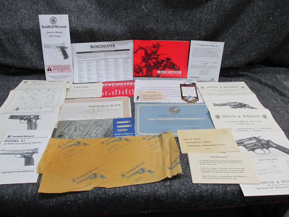 LOT OF SMITH & WESSON AND WINCHESTER MANUALS, PAPER WRAP, MUCH MORE-img-0