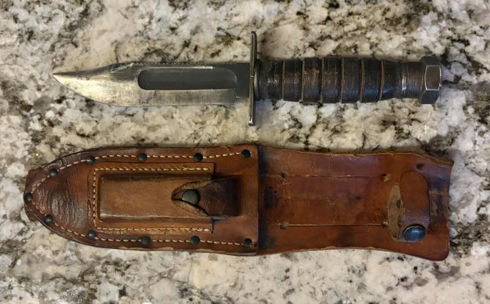 Camillus vintage combat knife with sheath-img-0