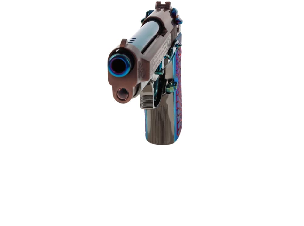 CUSTOM! Beretta 92FS Ported 9mm w/Blue & Bronze PVD Scrollwork Black Chrome-img-7