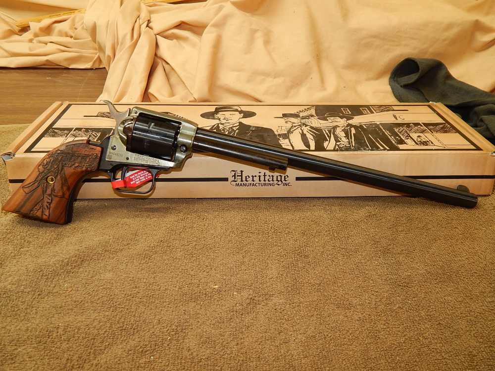 HERITAGE ROUGH RIDER 12" FIXED SIGHT WILD WEST WYATT EARP BLU & CASE COLORE-img-1