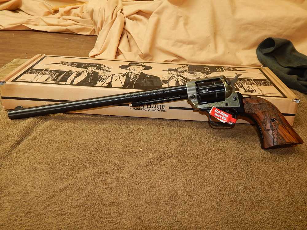 HERITAGE ROUGH RIDER 12" FIXED SIGHT WILD WEST WYATT EARP BLU & CASE COLORE-img-0