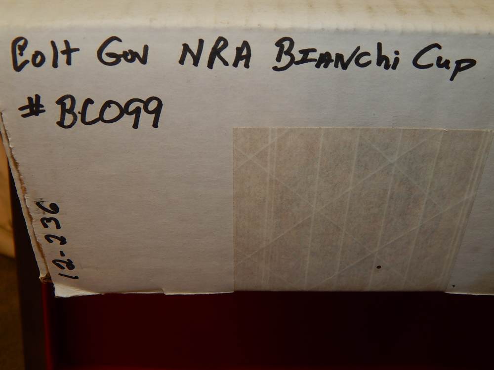 COLT 1911 GOVERMENT 45 ACP NRA BINACHI CUP W/DISPLAY CASE-img-5