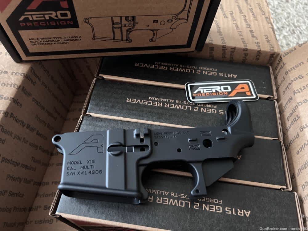 5 Aero Precision X15 Stripped Lower Receivers AR15  Anodized Black (5 Pack)-img-1