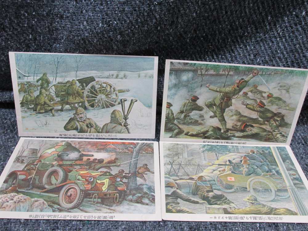 LOT OF 24 ORIGINAL WWII ERA JAPANESE MILITARY POSTCARDS/2 STORAGE ENVELOPES-img-5