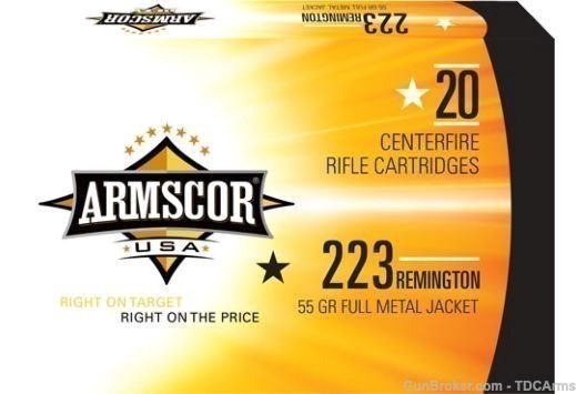 Armscor 500RDS  Remington .223 55GR FMJ Rifle Ammo-img-0
