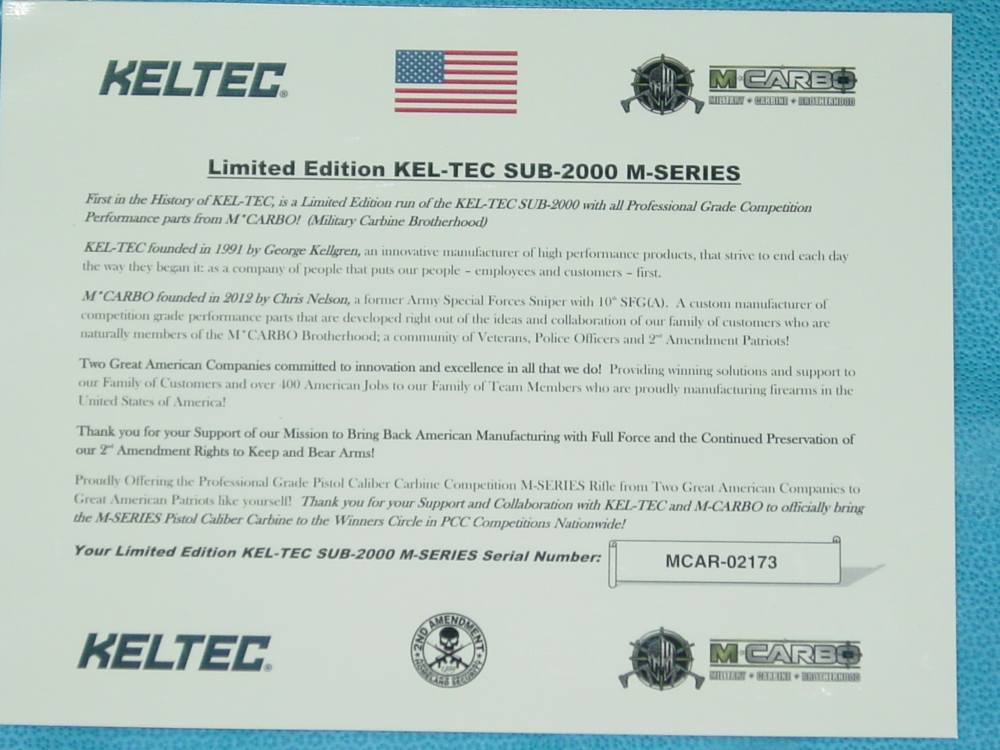 Limited Edition KEL-TEC SUB-2000 M-Series 9mm Folding Carbine-img-15