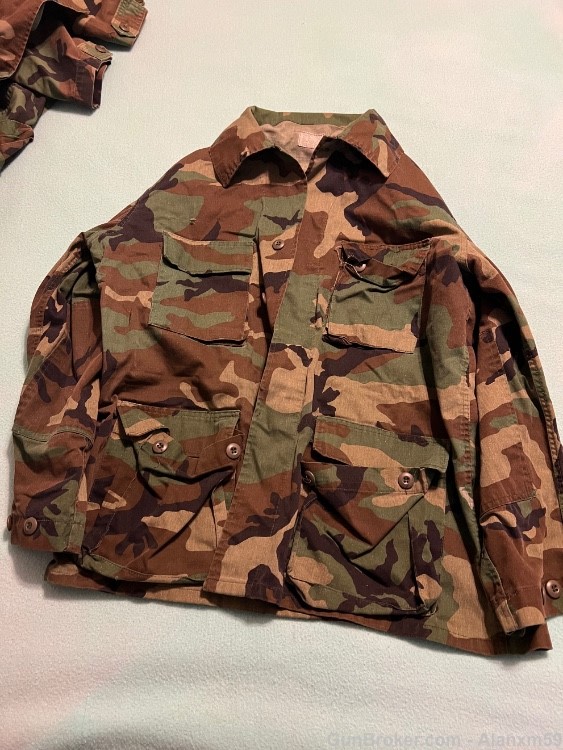 US Army Woodland BDU Shirts - Large Long - Winter Weight - Lot of Four.-img-10
