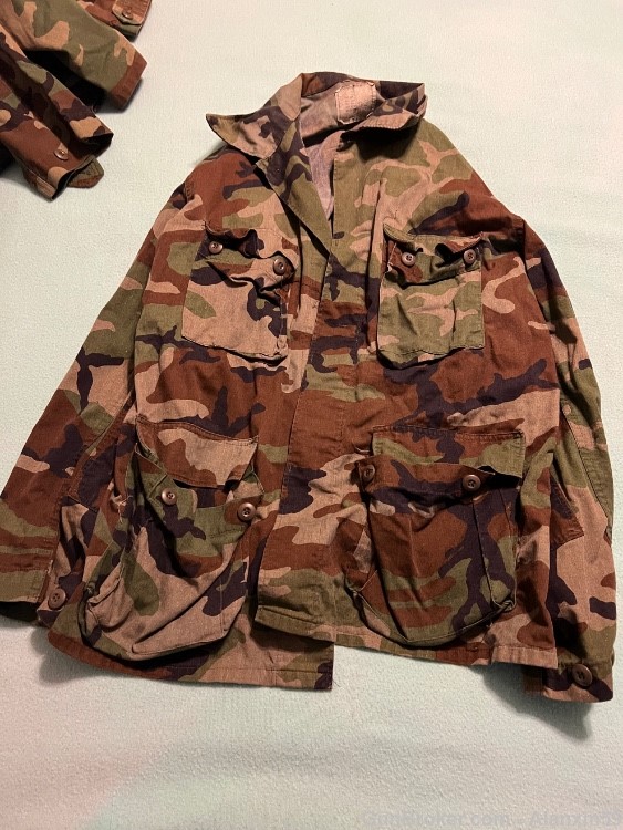 US Army Woodland BDU Shirts - Large Long - Winter Weight - Lot of Four.-img-14