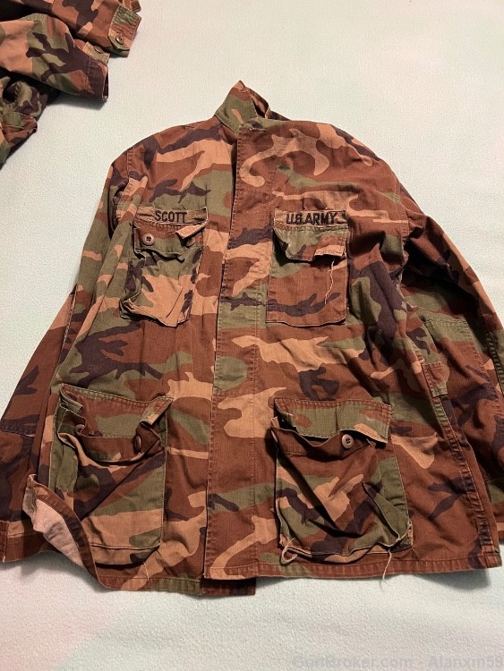 US Army Woodland BDU Shirts - Large Long - Winter Weight - Lot of Four.-img-6