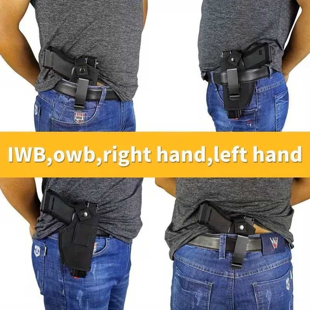 New Medium Pistol Holster * Black Nylon * Lightweight Carry * High Quality-img-1