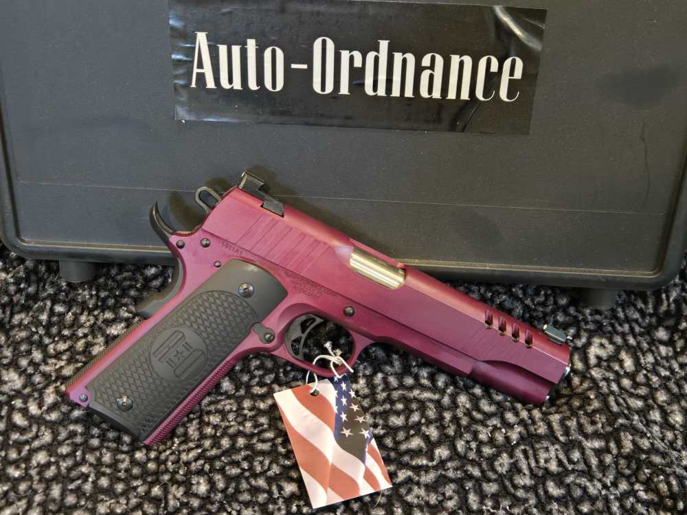Auto Ordnance 1911 Pistol 45 ACP 5" BLACK CHERRY NIGHT SIGHTS 1911TCAC9 -img-0