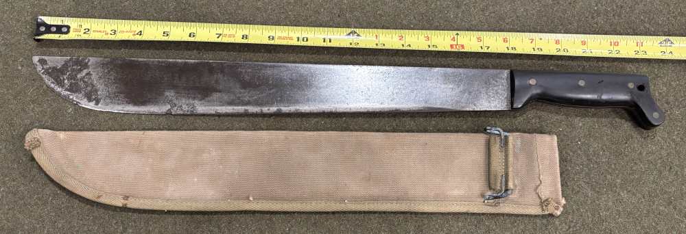 Post WWII M1942 Machete Unmarked Blade and Sheath - Fair to Good Condition-img-0