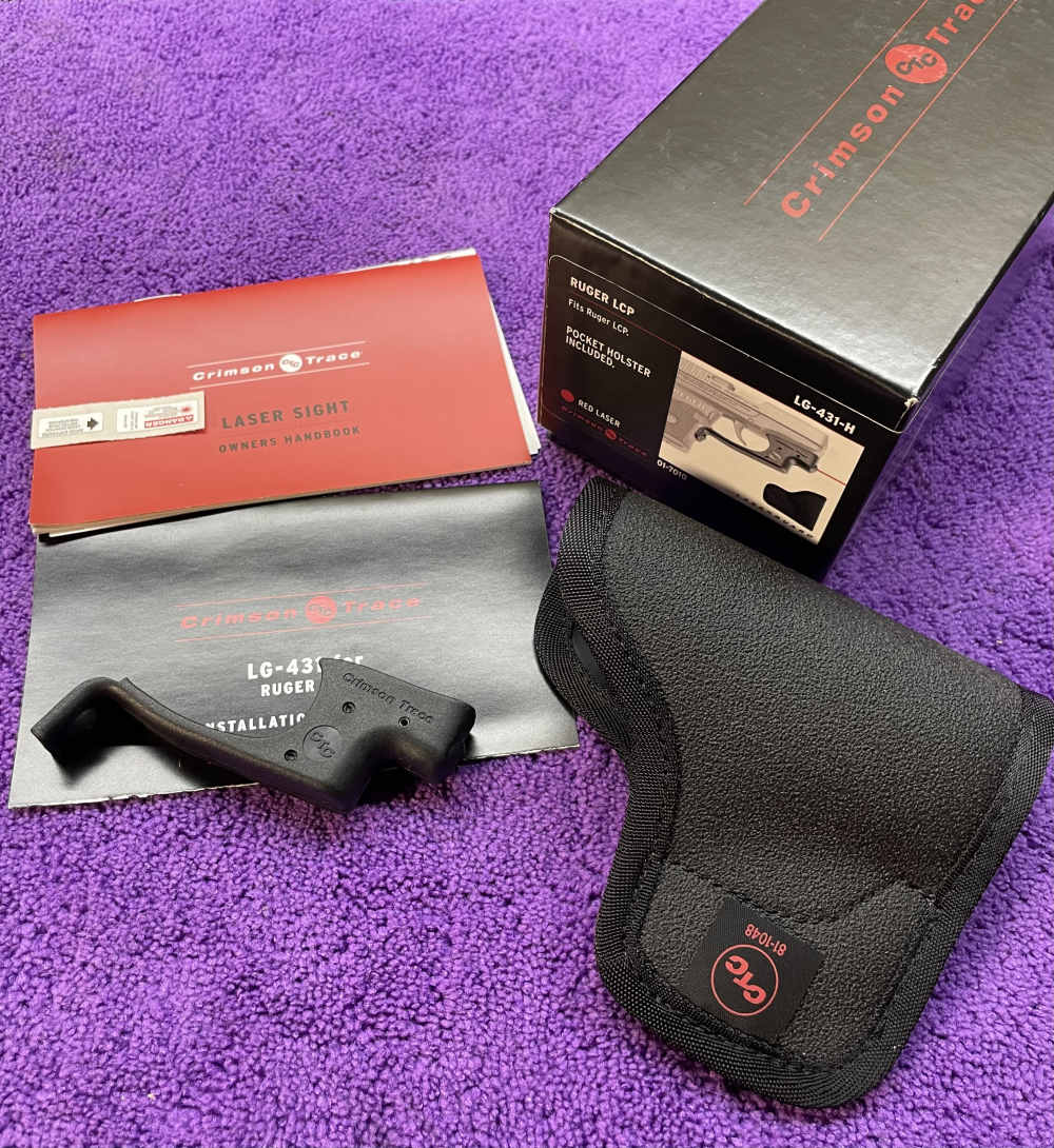 Discontinued Combo! - Ruger Lcp Crimson Trace Red Laser & Holster LG-431 H -img-0