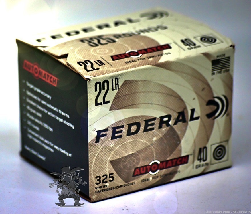 22 LR 325 Rounds Federal 22LR "AutoMatch" 40gr LRN AM SEMI AUTO FIREARMS-img-2