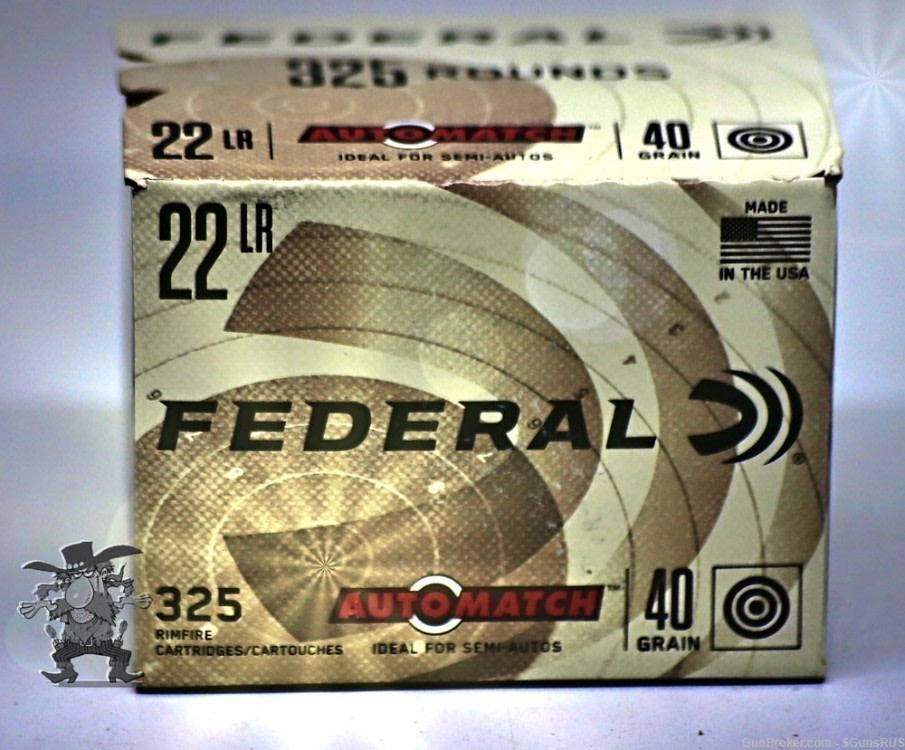 22 LR 325 Rounds Federal 22LR "AutoMatch" 40gr LRN AM SEMI AUTO FIREARMS-img-0