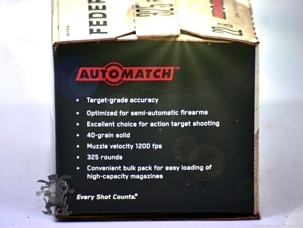 22 LR 325 Rounds Federal 22LR "AutoMatch" 40gr LRN AM SEMI AUTO FIREARMS-img-3