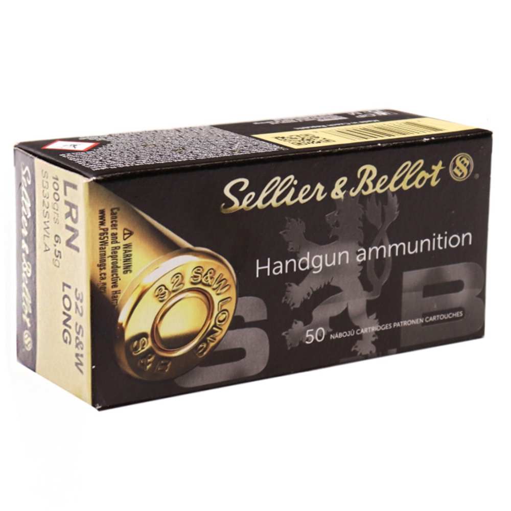 32 S&W Long 100gr LRN Sellier & Bellot Pistol Ammunition 50rds No CC Fee..-img-0