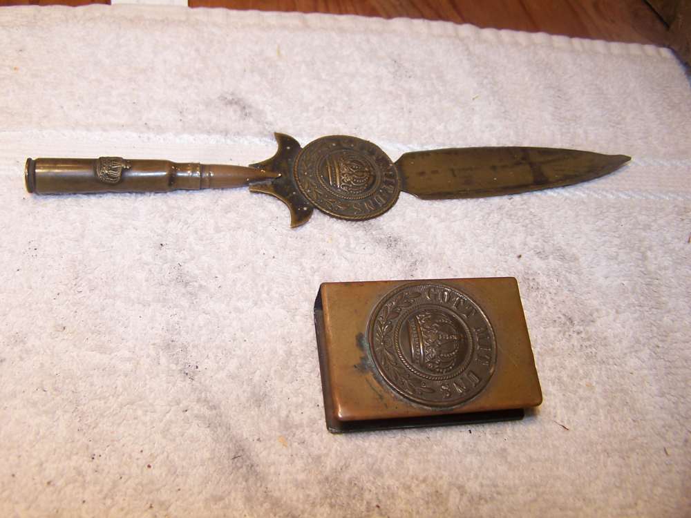 WW 1 Trench art and match box  ''Gott Mit Uns''-img-6