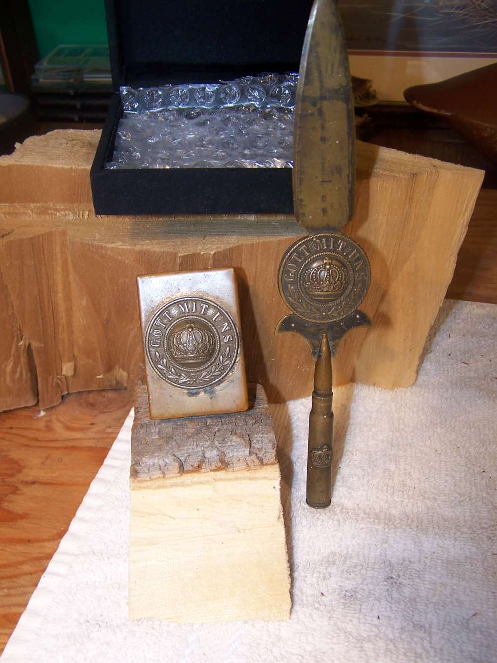 WW 1 Trench art and match box  ''Gott Mit Uns''-img-0