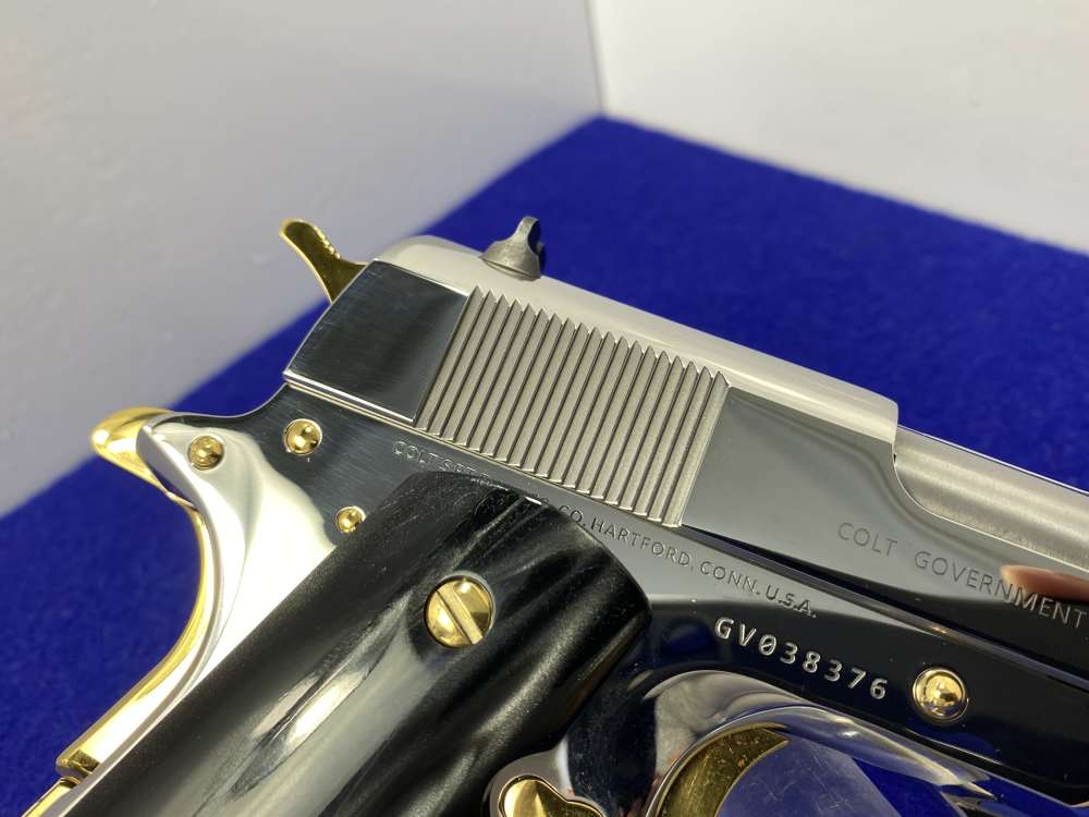 Colt Government .38 Super 5" *STUNNING MIRRORED STAINLESS - GOLD ACCENTS*-img-21