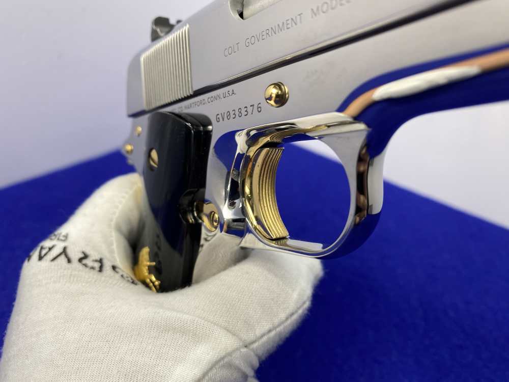 Colt Government .38 Super 5" *STUNNING MIRRORED STAINLESS - GOLD ACCENTS*-img-43
