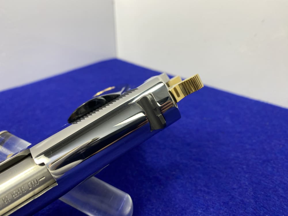 Colt Government .38 Super 5" *STUNNING MIRRORED STAINLESS - GOLD ACCENTS*-img-30