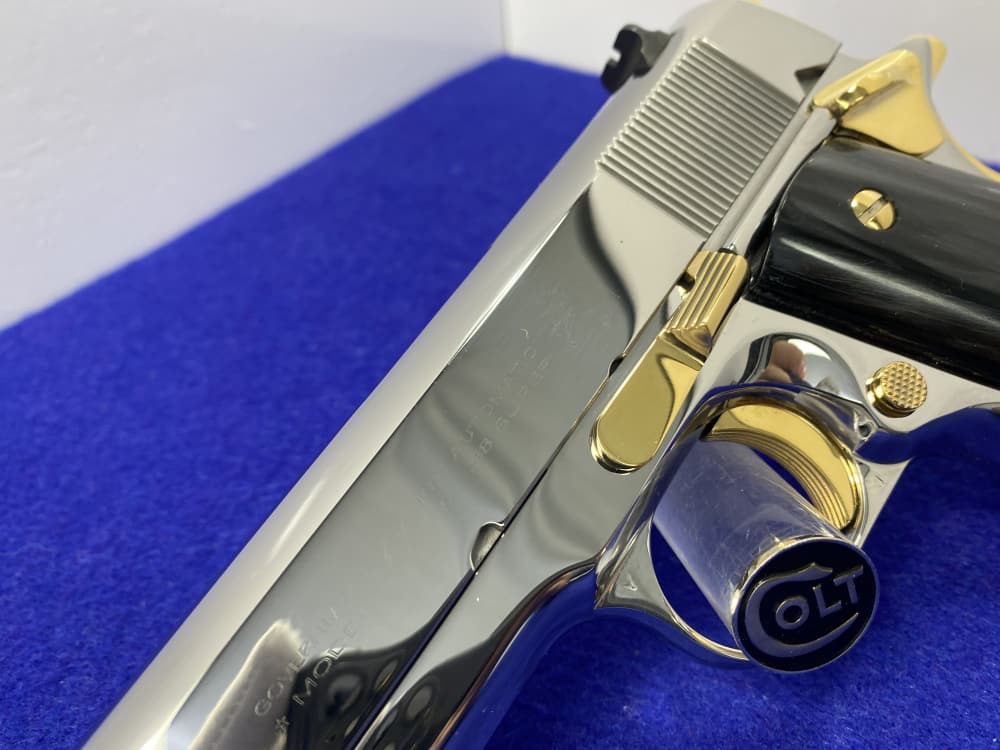 Colt Government .38 Super 5" *STUNNING MIRRORED STAINLESS - GOLD ACCENTS*-img-13