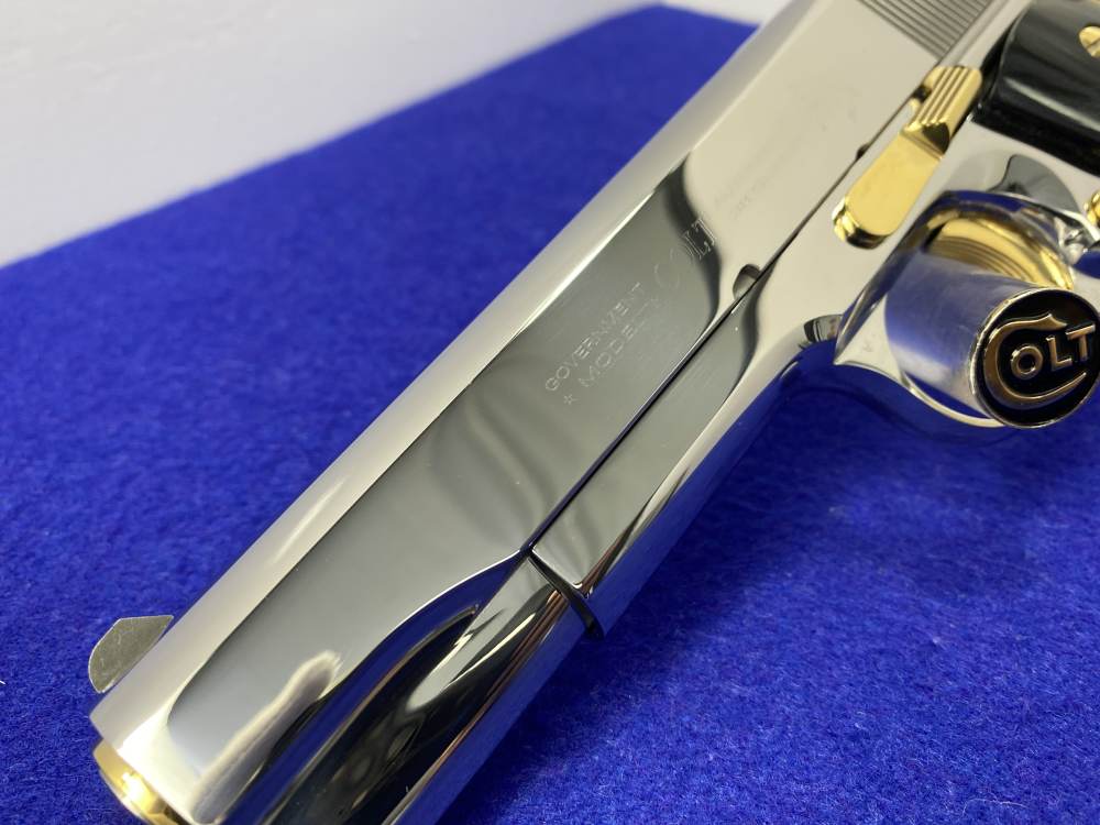 Colt Government .38 Super 5" *STUNNING MIRRORED STAINLESS - GOLD ACCENTS*-img-14