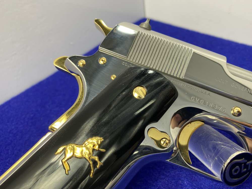 Colt Government .38 Super 5" *STUNNING MIRRORED STAINLESS - GOLD ACCENTS*-img-18