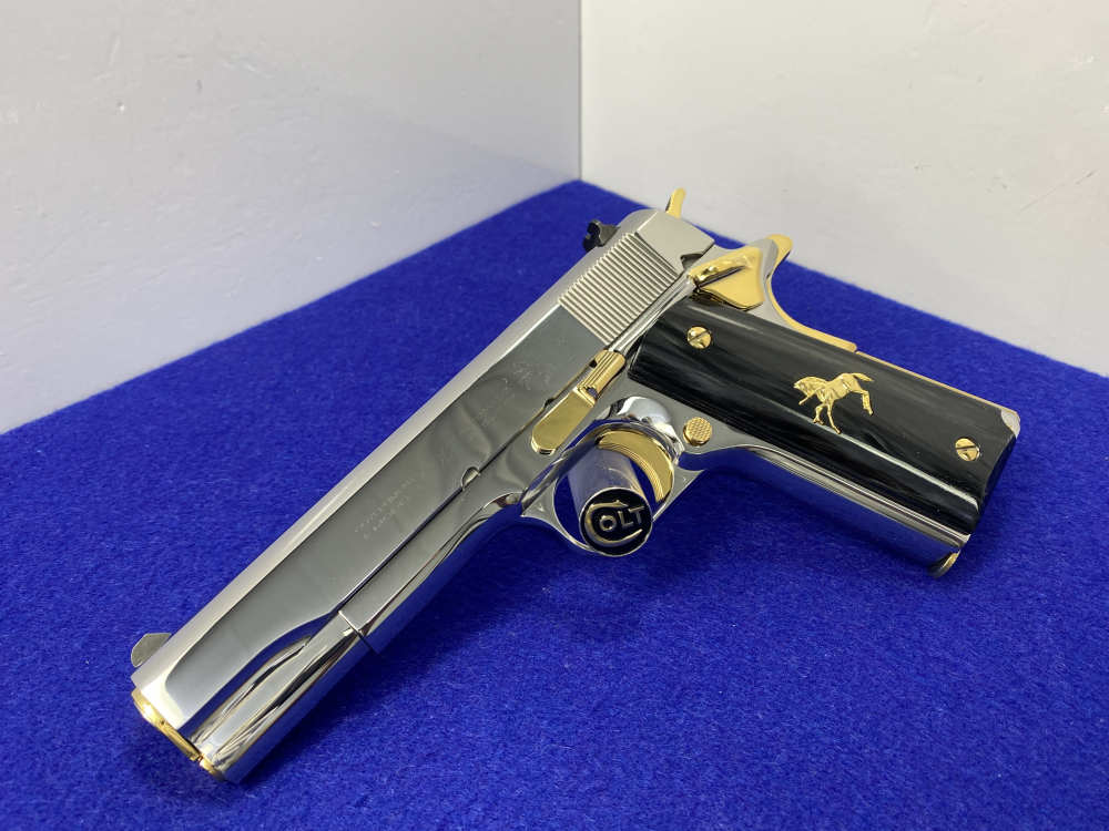 Colt Government .38 Super 5" *STUNNING MIRRORED STAINLESS - GOLD ACCENTS*-img-6