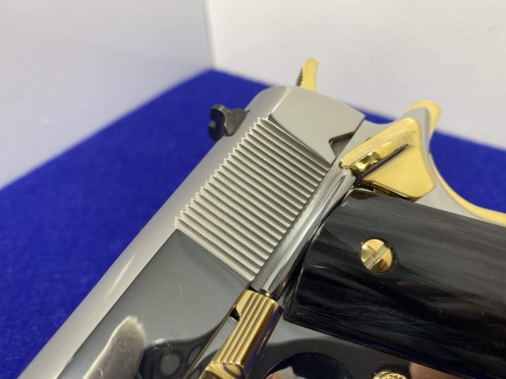 Colt Government .38 Super 5" *STUNNING MIRRORED STAINLESS - GOLD ACCENTS*-img-11