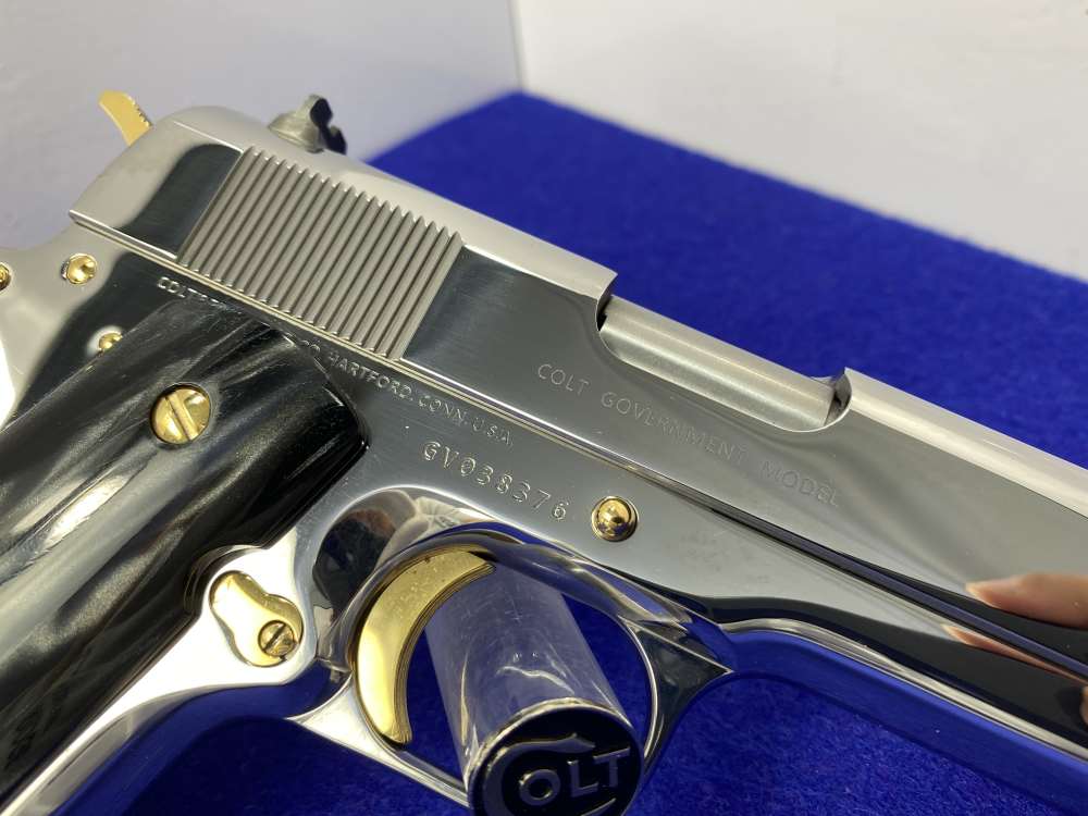 Colt Government .38 Super 5" *STUNNING MIRRORED STAINLESS - GOLD ACCENTS*-img-22