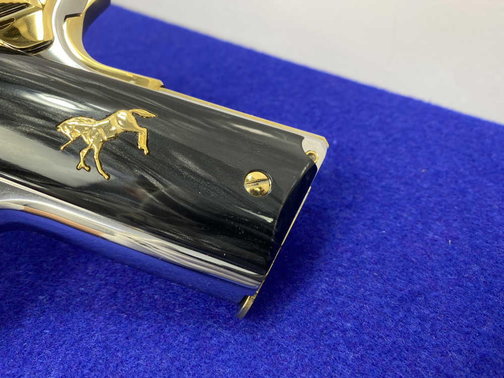 Colt Government .38 Super 5" *STUNNING MIRRORED STAINLESS - GOLD ACCENTS*-img-7