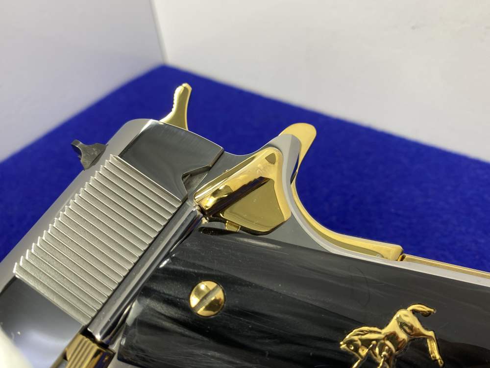 Colt Government .38 Super 5" *STUNNING MIRRORED STAINLESS - GOLD ACCENTS*-img-9