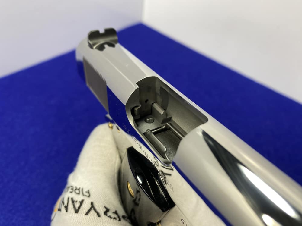 Colt Government .38 Super 5" *STUNNING MIRRORED STAINLESS - GOLD ACCENTS*-img-46
