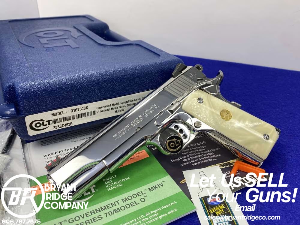 Colt Government Competition .38 Super *STUNNING MIRRORED BRIGHT STAINLESS*-img-0