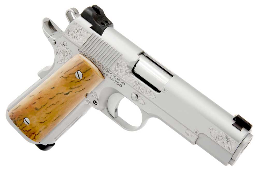Nighthawk Custom VIP Commander 9mm Engraved 1911 Antiqued Nickel-img-3