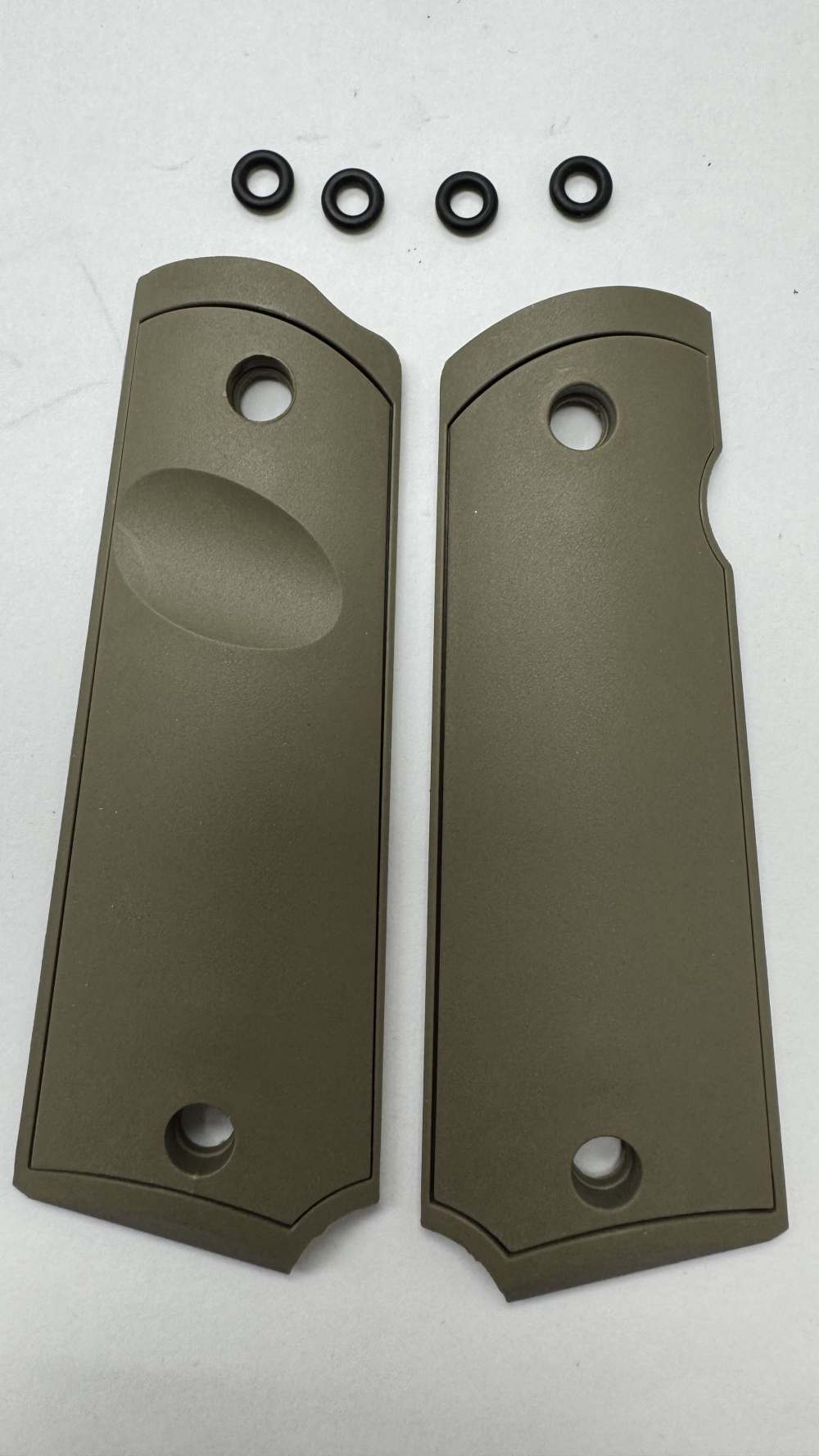1911 GRIP PANELS, FITS FULL SIZE FRAME, DARK EARTH, MADE IN USA-img-0