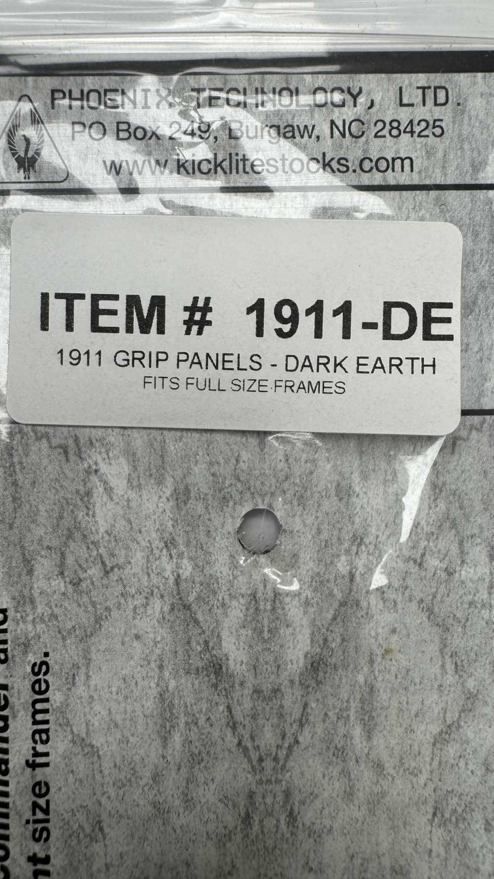 1911 GRIP PANELS, FITS FULL SIZE FRAME, DARK EARTH, MADE IN USA-img-2