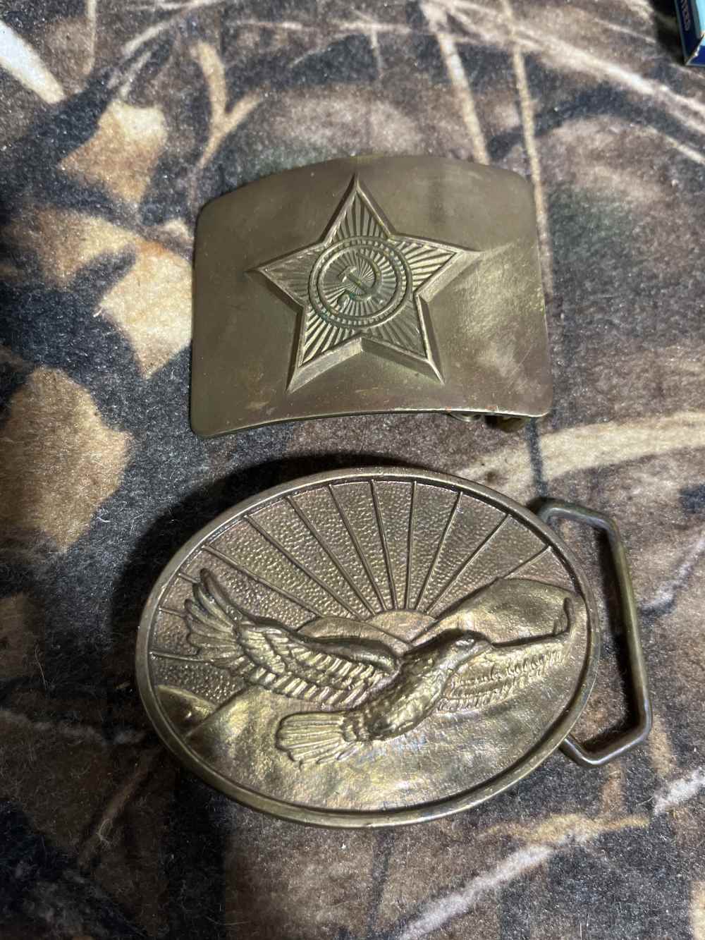 US and Soviet belt buckles Brass-img-0