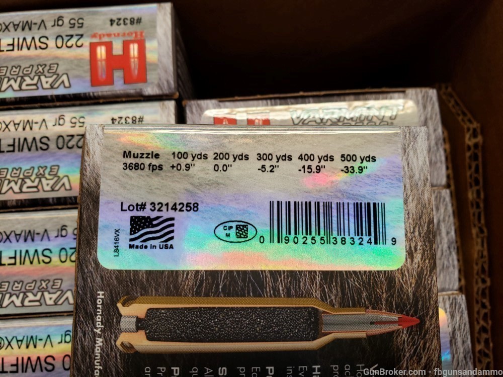 NEW 200 ROUNDS HORNADY VARMINT EXPRESS 220 SWIFT VMAX 55 GRAIN V-MAX V MAX-img-3