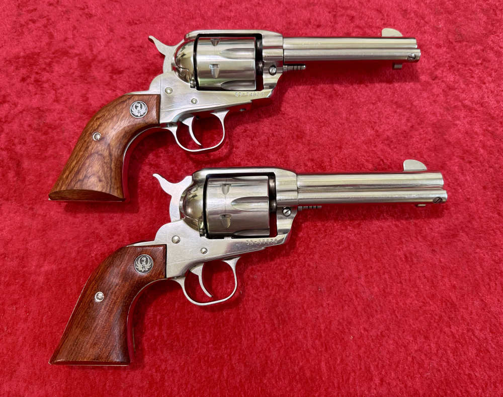 Pair Ruger Vaquero 357 Stainless 4.62” Bbls SASS Ready Set-img-3