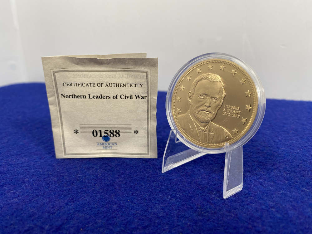 Ulysses S. Grant - Northern Leaders of Civil War- 32g Cu. 24K Gold Plated-img-0