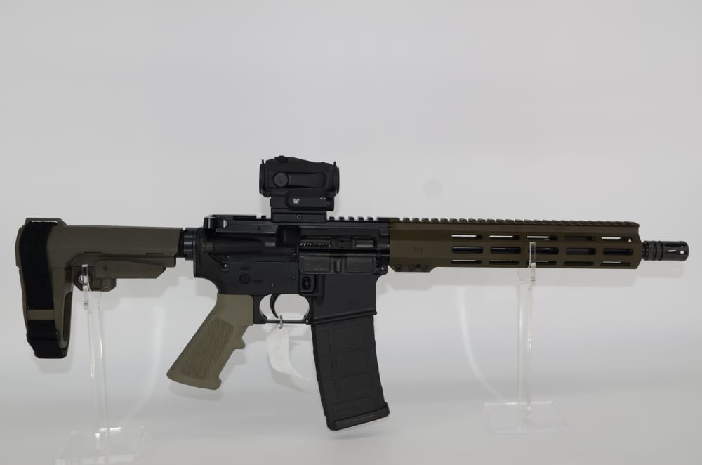 Palmetto State Armory 11.5 Pistol  5.56 NATO in ODG w/SB Tactical & Vortex -img-0
