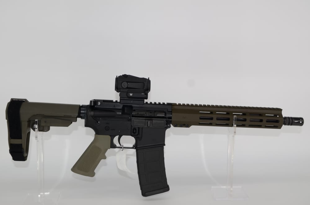 Palmetto State Armory 11.5 Pistol  5.56 NATO in ODG w/SB Tactical & Vortex -img-1